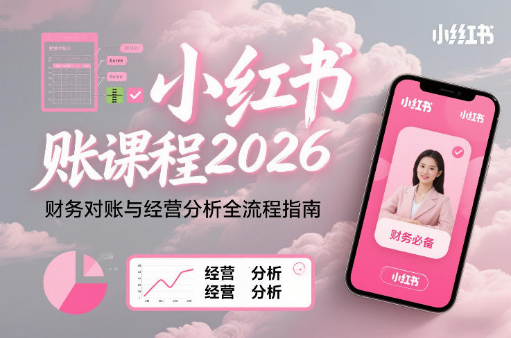 小红书对账课程2026，财务对账与经营分析全流程指南-藏宝阁