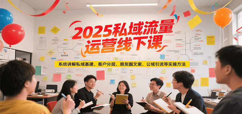 2025私域流量运营线下课，系统讲解私域基建/客户分层/朋友圈文案/公域引流等实操方法-藏宝阁