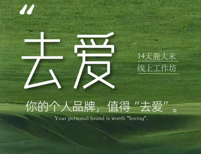 去爱14天鹿大米线上工作坊，你的个人品牌，值得“去爱”-藏宝阁