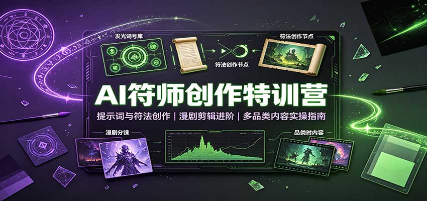 AI符师创作特训营：提示词与符法创作，漫剧剪辑进阶，多品类内容实操指南-藏宝阁