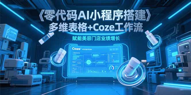 零代码AI小程序搭建，多维表格+Coze工作流，赋能美容门店业绩增长-藏宝阁