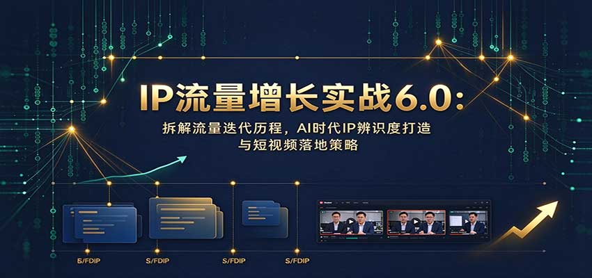 IP流量增长实战6.0：拆解流量迭代历程，AI时代IP辨识度打造与短视频落地策略-藏宝阁