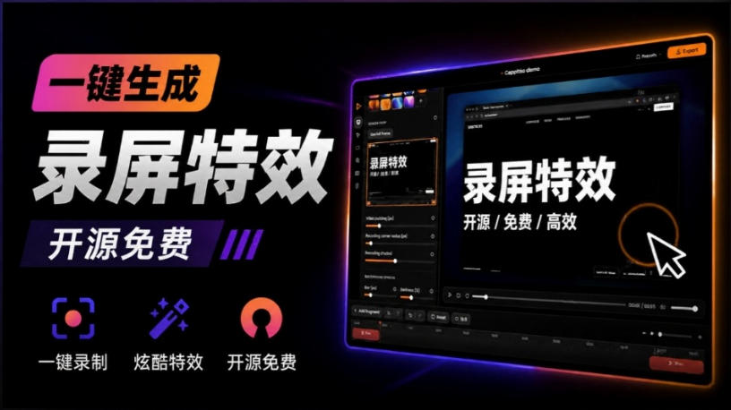Windows录屏神器来了！一键添加自动缩放、光标润色与画面美化效果，轻松省下笔录屏软件费用Capptivo-藏宝阁