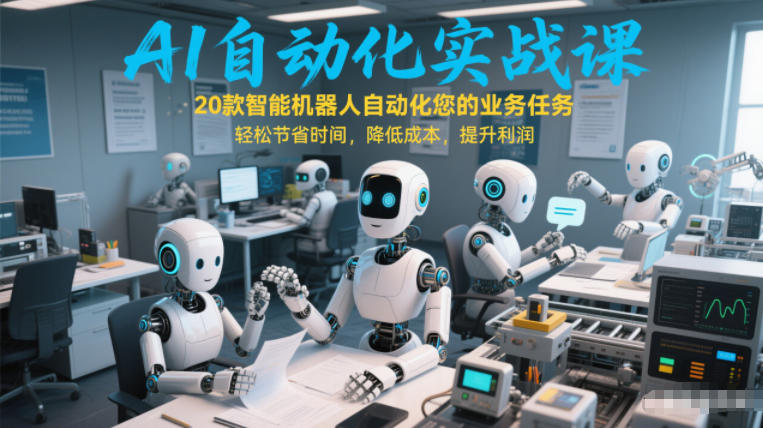 AI自动化实战课：20款智能机器人自动化您的业务任务，轻松节省时间，降低成本，提升利润-藏宝阁