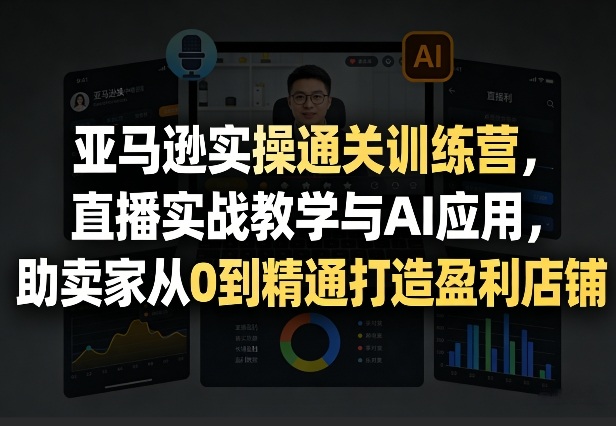 亚马逊实操通关训练营，直播实战教学与AI应用，助卖家从0到精通打造盈利店铺(更新8月17日)-藏宝阁