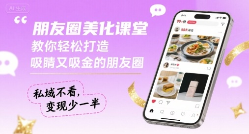 朋友圈美化课堂，教你轻松打造，吸睛又吸金的朋友圈，私域不看，变现少一半-藏宝阁