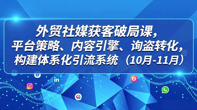 外贸 社媒获客破局课，平台策略、内容引擎、询盘转化，构建体系化引流系统(10月-11月-藏宝阁