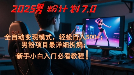 2025男粉计划7.0，全自动变现模式，轻松日入5张+，新手小白必看课程-藏宝阁