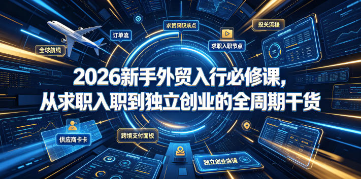 2026新手外贸入行必修课，从求职入职到独立创业的全周期干货-藏宝阁