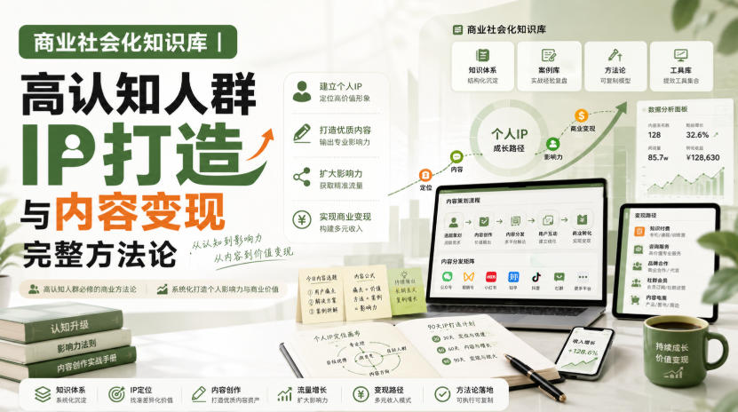 商业社会化知识库｜高认知人群IP打造与内容变现完整方法论【文档】-藏宝阁