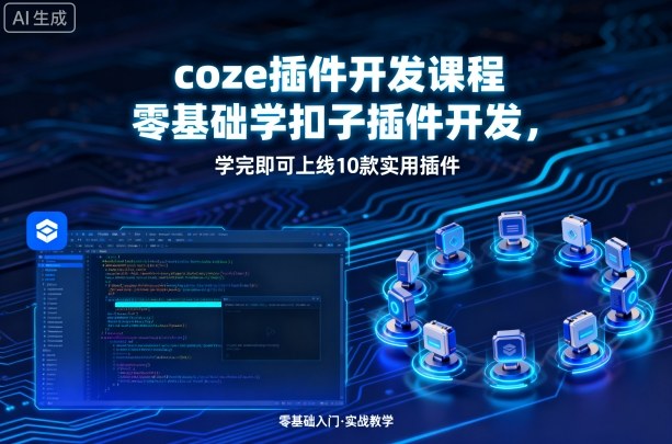 coze插件开发课程，零基础学扣子插件开发，学完即可上线10款实用插件-藏宝阁