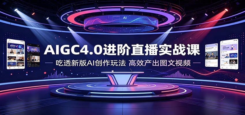 AIGC4.0进阶直播实战课：吃透新版AI创作玩法，高效产出图文视频-藏宝阁