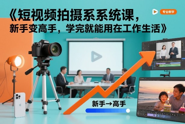 短视频拍摄系统课，新手变高手，学完就能用在工作生活-藏宝阁