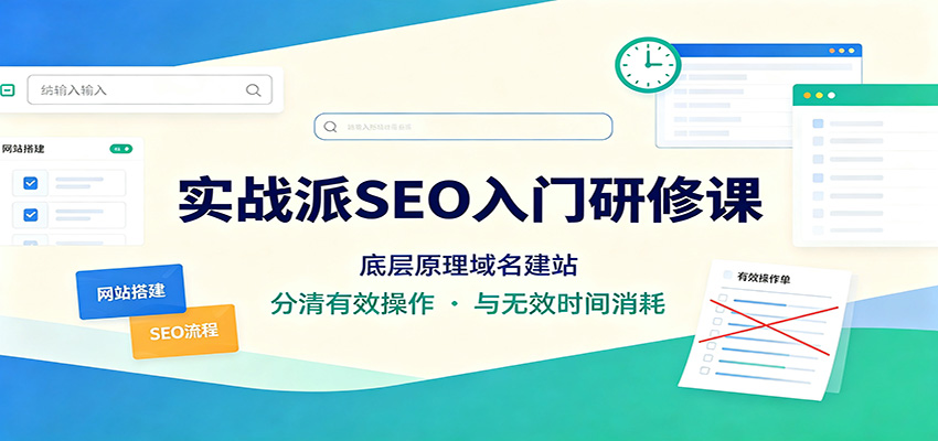 实战派SEO入门研修课：底层原理域名建站，分清有效操作与无效时间消耗-藏宝阁