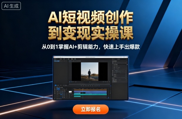 AI短视频创作到变现实操课，从0到1掌握AI+剪辑能力，快速上手出爆款(更新10月)-藏宝阁