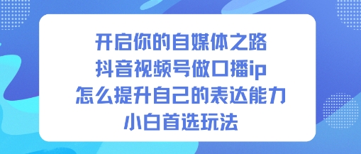 开启你的自媒体之路，抖音视频号做口播ip，怎么提升自己的表达能力，小白首选玩法-藏宝阁