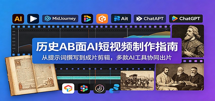 历史AB面AI短视频制作指南：从提示词撰写到成片剪辑，多款AI工具协同出片-藏宝阁