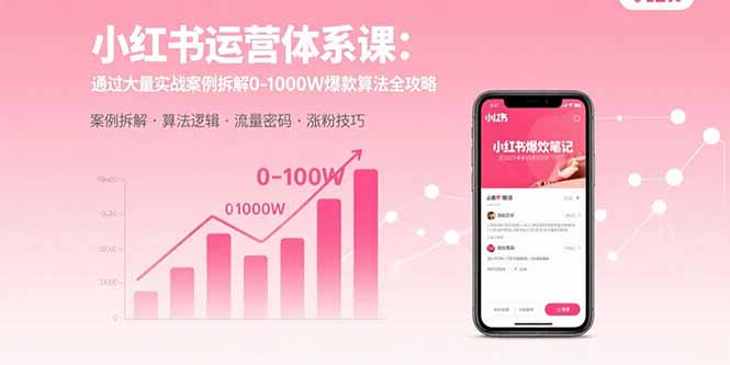 小红书运营体系课：通过大量实战案例拆解0-1000W爆款算法全攻略-藏宝阁