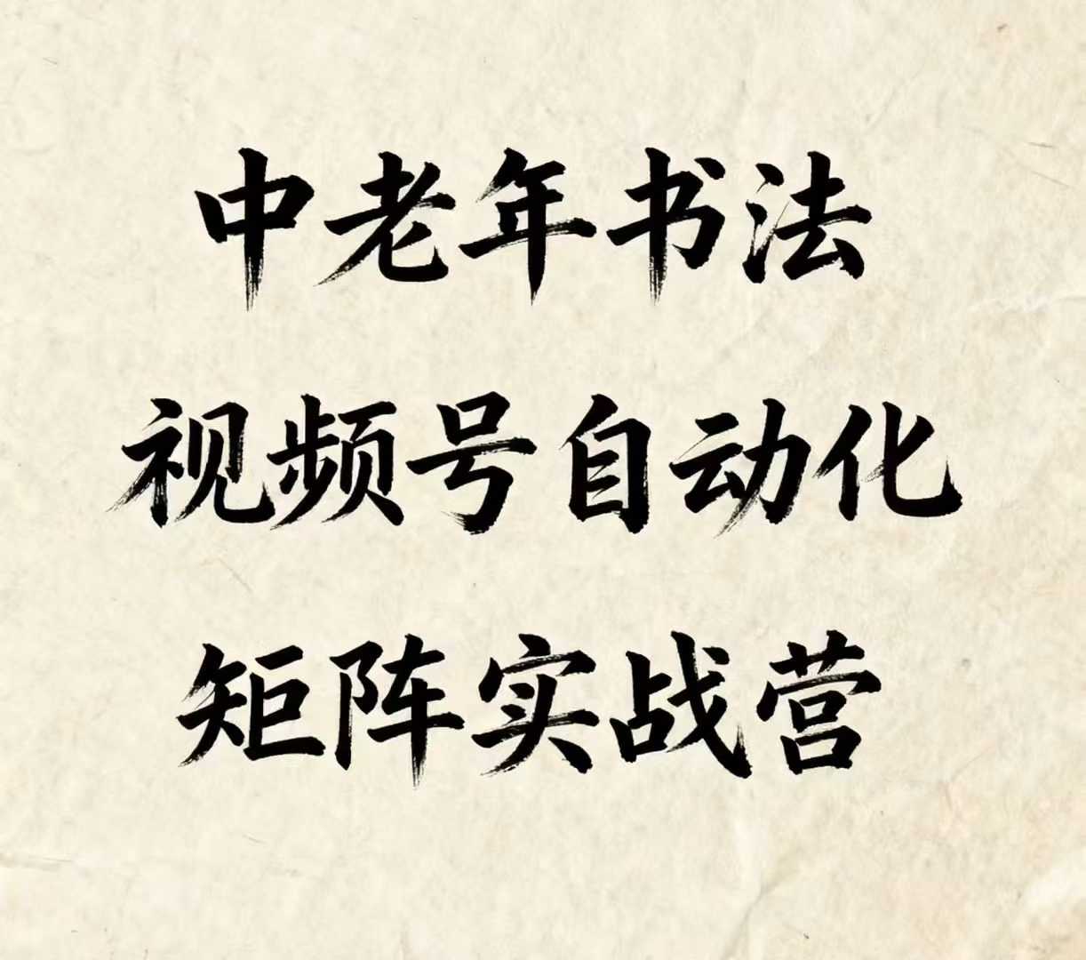 中老年书法视频号自动化矩阵实战营，一套自动化流程玩转中老年书法视频号矩阵-藏宝阁