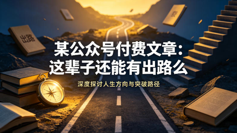 某公众号付费文章：这辈子还能有出路么-藏宝阁