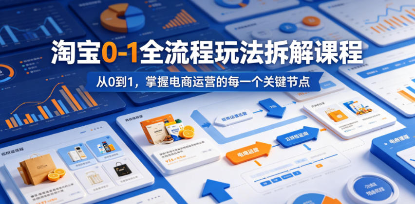 淘宝0-1全流程玩法拆解课程，从0到1，掌握电商运营的每一个关键节点-藏宝阁