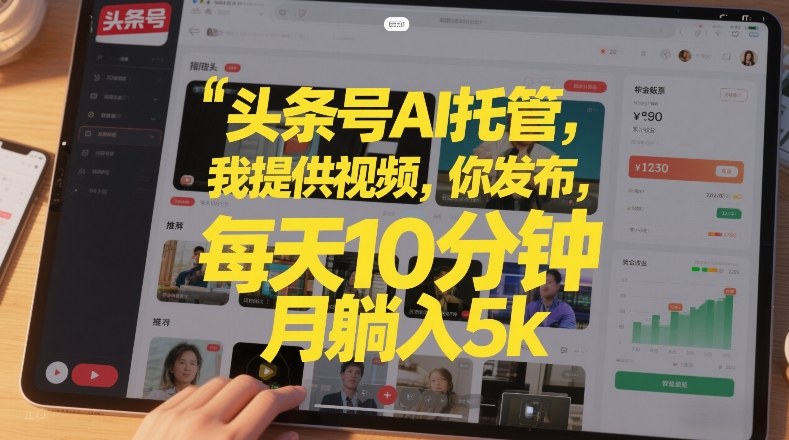 头条号AI托管，我提供视频，你发布，每天10分钟，月躺入5k+【揭秘】-藏宝阁