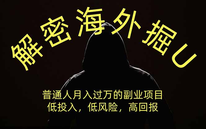 解密海外掘U，普通人月入过万的副业项目，低投入、低风险高回报，没有之一-藏宝阁