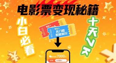小白必看！卖电影票项目，零投入无门槛谁都能做，十天到手 7k，照做就行【揭秘】-藏宝阁