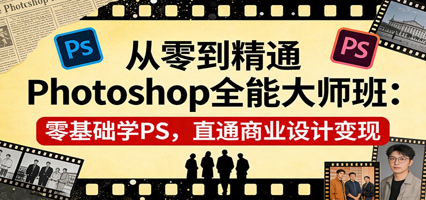 从零到精通Photoshop全能大师班：零基础学PS，直通商业设计变现-藏宝阁