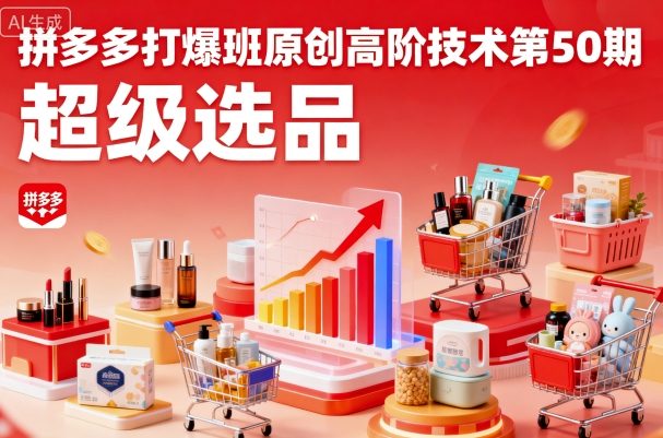 拼多多打爆班原创高阶技术第50期，超级选品-藏宝阁