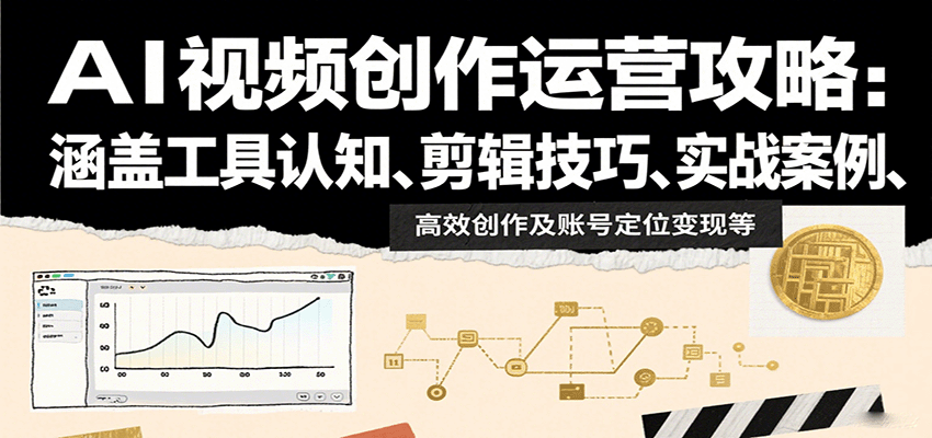 AI视频创作运营攻略：涵盖工具认知、剪辑技巧、实战案例、高效创作及账号定位变现等-藏宝阁