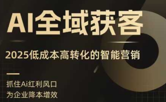 AI全域获客实训营，2025低成本高转化的智能营销，精准找客，高效营销-藏宝阁