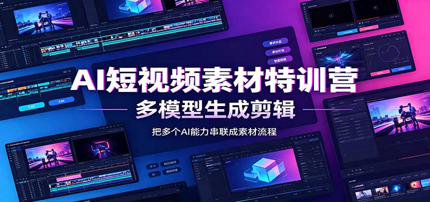 AI短视频素材特训营：Codex本地部署实操，多模型生成剪辑，爆量素材挖掘教学-藏宝阁