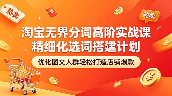 淘宝无界分词高阶实战课 精细化选词搭建计划 优化图文人群轻松打造店铺爆款-藏宝阁