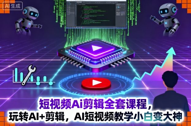 短视频Ai剪辑全套课程，玩转AI+剪辑，AI短视频教学小白变大神-藏宝阁
