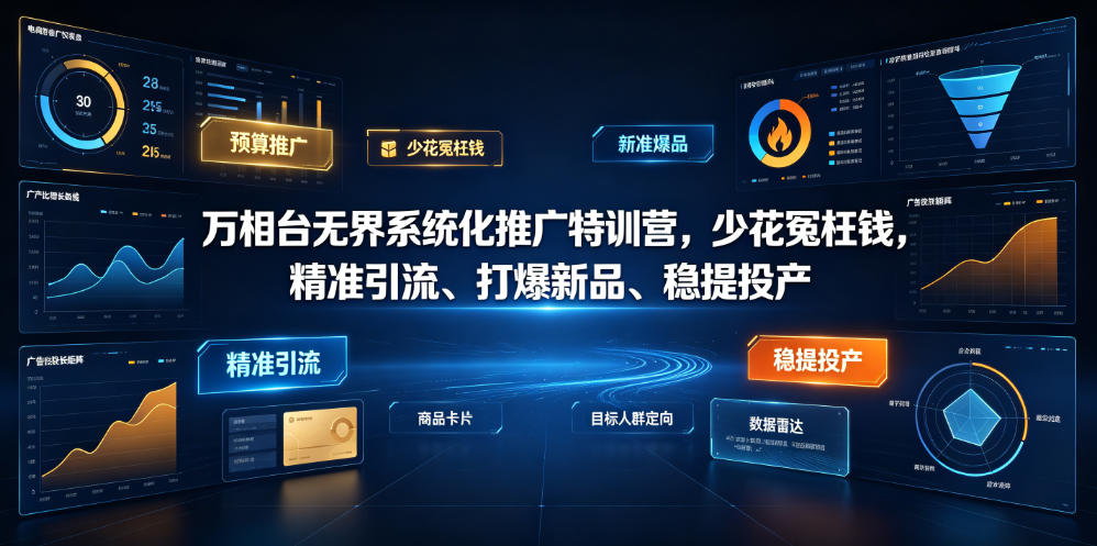 万相台无界系统化推广特训营VI0.0，少花冤枉钱，精准引流、打爆新品、稳提投产(全程录音+字幕)-藏宝阁
