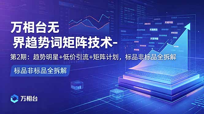 万相台无界趋势词矩阵技术-第2期：趋势明星+低价引流+矩阵计划，标品非标品全拆解-藏宝阁