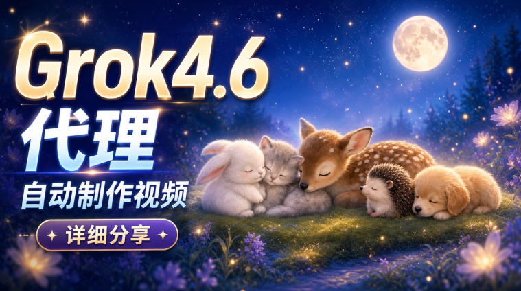 Grok 4.6代理自动制作视频！从提示词到成片全流程详细分享｜AI Agent实操分享-藏宝阁