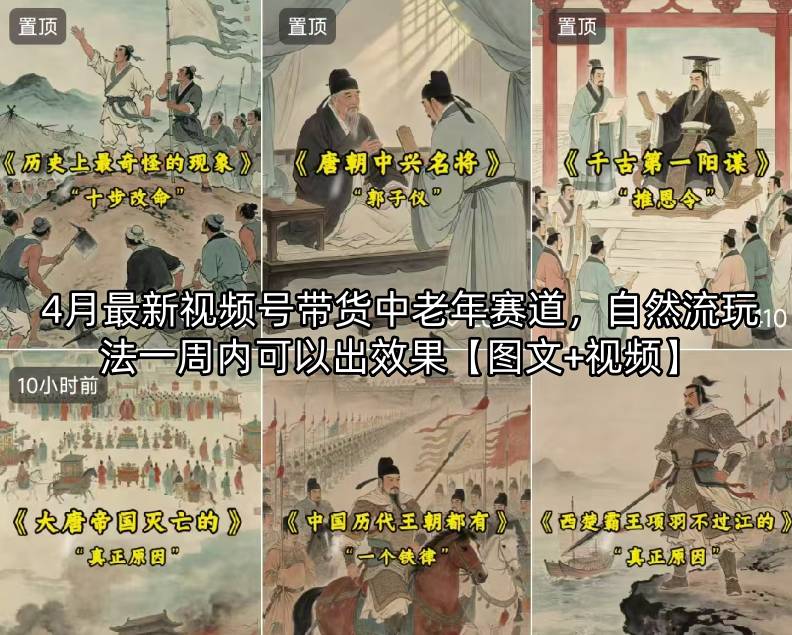 4月最新视频号带货中老年赛道，自然流玩法一周内可以出效果【图文+视频】-藏宝阁