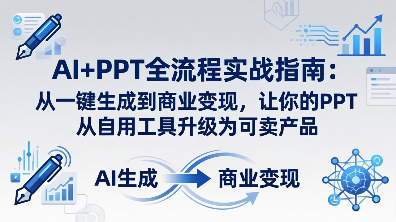 AI+PPT全流程实战指南-更新4月21：从一键生成到商业变现，让你的PPT从自用工具升级为可卖产品-藏宝阁