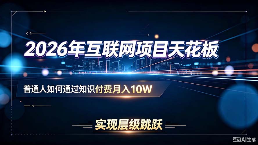 2026年互联网项目天花板：普通人如何通过知识付费月入10W，实现层级跳跃-藏宝阁