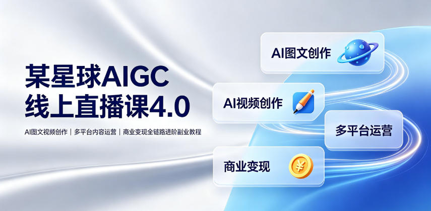 某星球AIGC线上直播课4.0｜AI图文视频创作、多平台内容运营、商业变现全链路进阶副业教程-藏宝阁