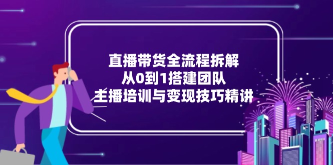 直播带货全流程拆解：从0到1搭建团队，主播培训与变现技巧精讲-藏宝阁