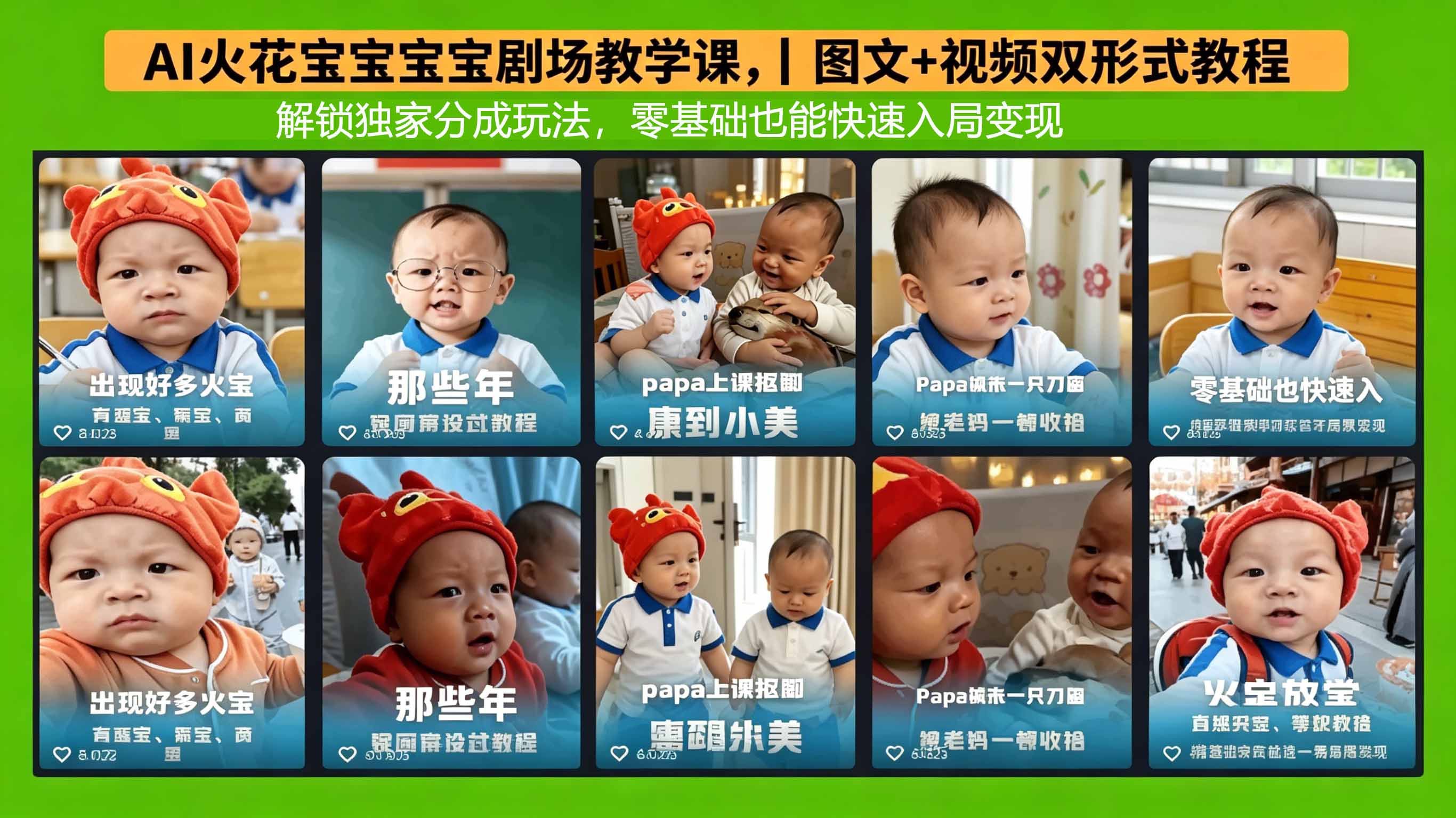 AI火花宝宝宝宝剧场教学课，图文+视频双形式教程，解锁独家分成玩法，零基础也能快速入局变现-藏宝阁