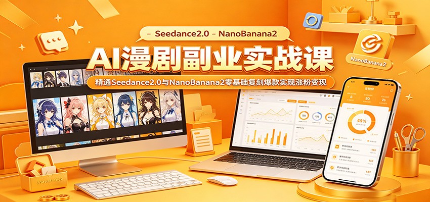 AI漫剧副业实战课：精通Seedance2.0与NanoBanana2零基础复刻爆款实现涨粉变现-藏宝阁