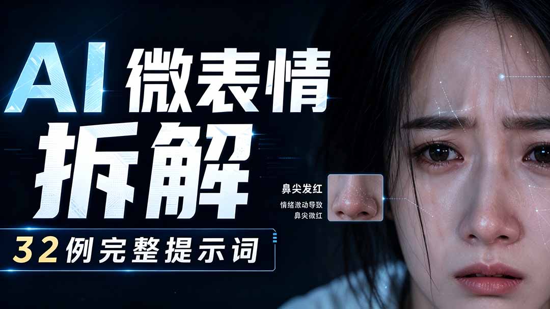 AI微表情拆解提示词合集，精准调控AI角色表情，告别塑料感、AI面瘫脸。-藏宝阁