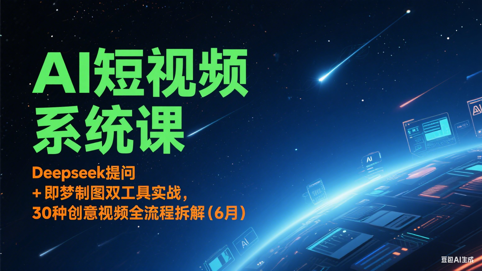 AI短视频系统课：Deepseek提问 + 即梦制图双工具实战，30种创意视频全流程拆解(6月)-藏宝阁