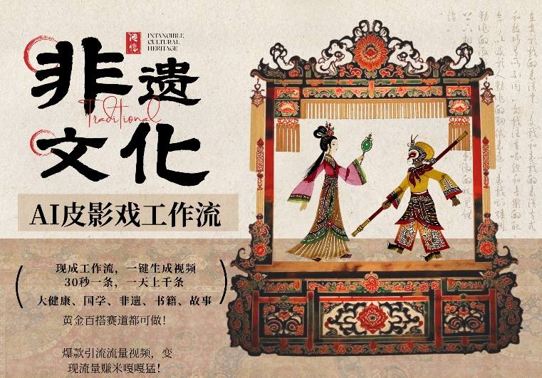 AI一键生成民俗文化非遗皮影戏视频，一刀不剪无需剪辑，30S一条，一天上百条，流量财富嘎嘎猛-藏宝阁