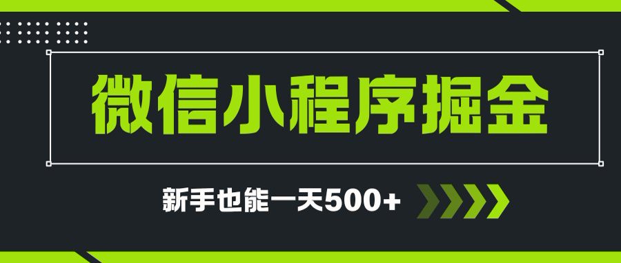 微信小程序自撸广告项目，0投资暴力玩法，新手小白一天轻松500+-藏宝阁