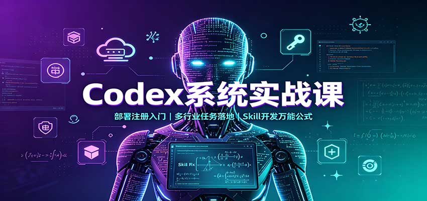 Codex系统实战课：部署注册入门，多行业任务落地，Skill开发万能公式-藏宝阁